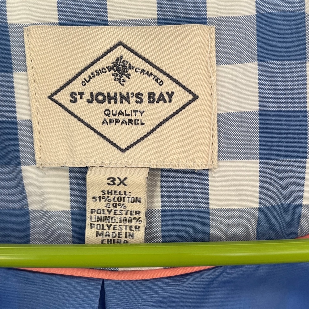 St. John's Bay Blue and White Plaid Blazer - Picture 7 of 16